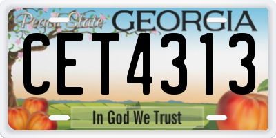GA license plate CET4313