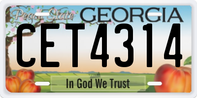 GA license plate CET4314