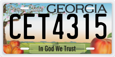 GA license plate CET4315