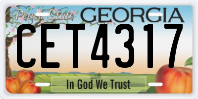 GA license plate CET4317