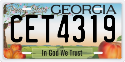 GA license plate CET4319