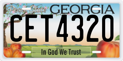 GA license plate CET4320