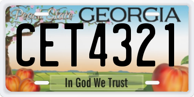 GA license plate CET4321