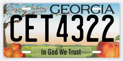 GA license plate CET4322