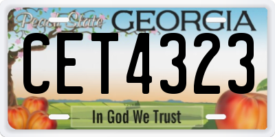 GA license plate CET4323