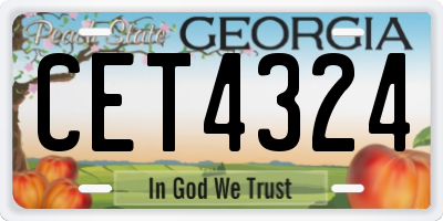 GA license plate CET4324