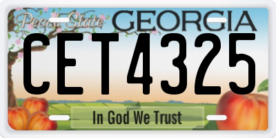 GA license plate CET4325