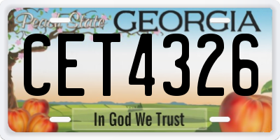 GA license plate CET4326