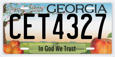 GA license plate CET4327