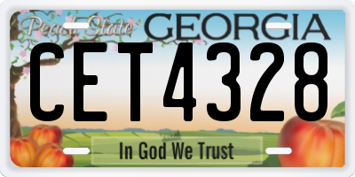 GA license plate CET4328