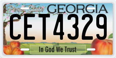 GA license plate CET4329