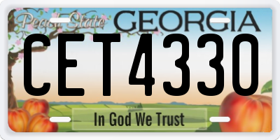 GA license plate CET4330