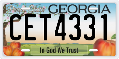 GA license plate CET4331