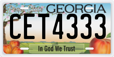 GA license plate CET4333