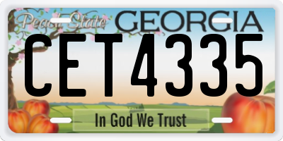 GA license plate CET4335