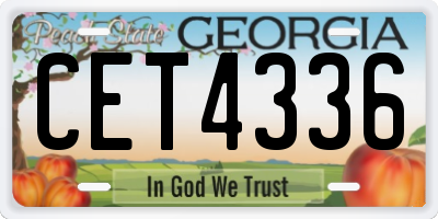 GA license plate CET4336