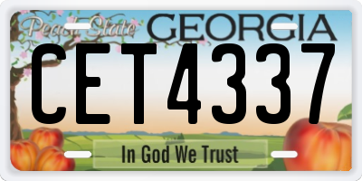 GA license plate CET4337