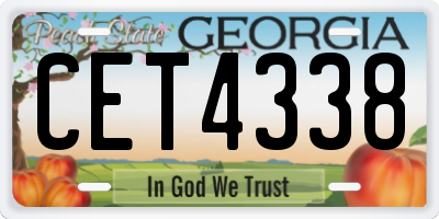 GA license plate CET4338