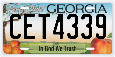 GA license plate CET4339