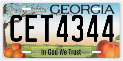 GA license plate CET4344
