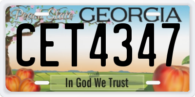 GA license plate CET4347