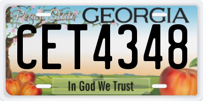 GA license plate CET4348