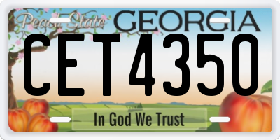 GA license plate CET4350