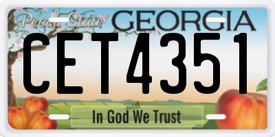 GA license plate CET4351