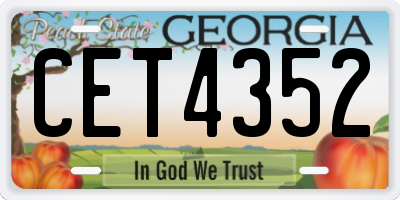 GA license plate CET4352
