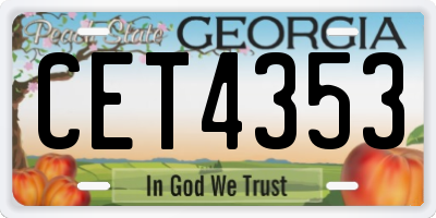 GA license plate CET4353