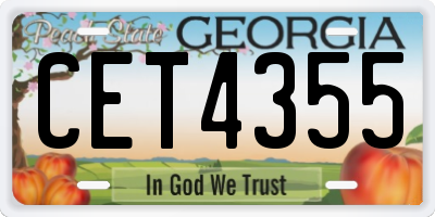 GA license plate CET4355