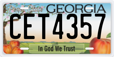GA license plate CET4357