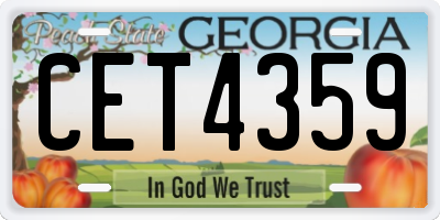 GA license plate CET4359