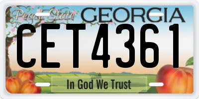 GA license plate CET4361