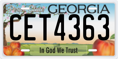 GA license plate CET4363