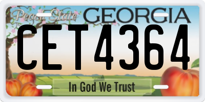 GA license plate CET4364