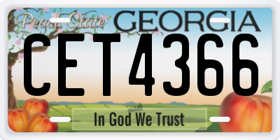 GA license plate CET4366