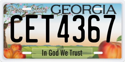 GA license plate CET4367