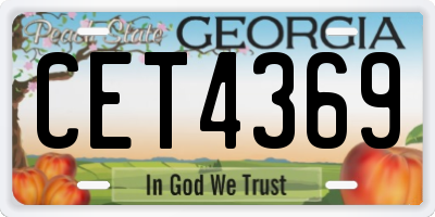 GA license plate CET4369