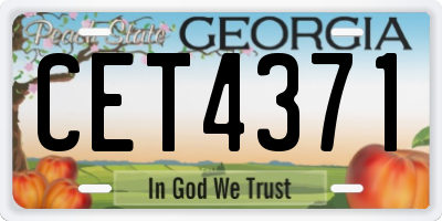 GA license plate CET4371