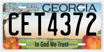 GA license plate CET4372