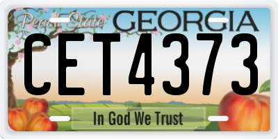 GA license plate CET4373