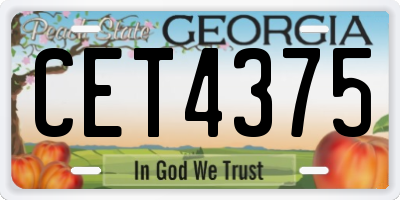 GA license plate CET4375