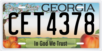 GA license plate CET4378