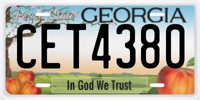 GA license plate CET4380