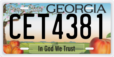 GA license plate CET4381