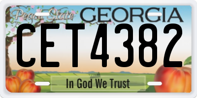 GA license plate CET4382