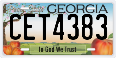 GA license plate CET4383