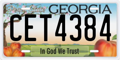 GA license plate CET4384
