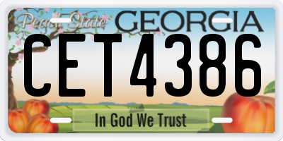 GA license plate CET4386